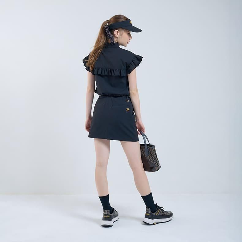 レザレクション新品【フリルブラウス ブラック】ゴルフレディーストップス ウィメンズ フリルブラウス (DOT AIR) ブラック | Resurrection
