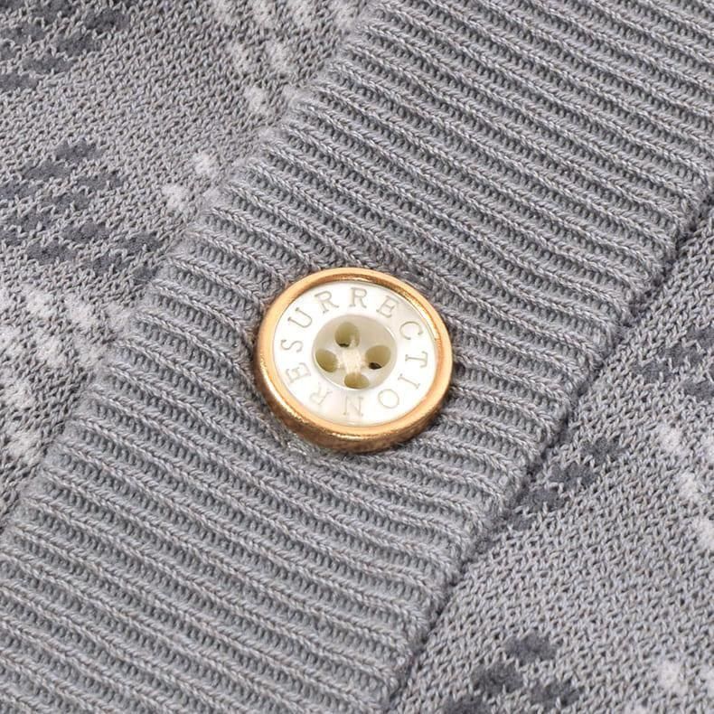 メンズ GMジャガードニットカーディガン グレー | Resurrection