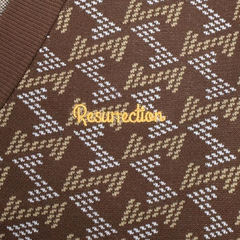 RESURRECTION リザレクション カーディガン メンズ GMジャガードニットカーディガン グレー | Resurrection