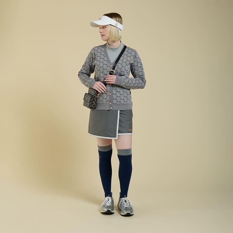 Resurrection レザレクション　GM ニット スカート　セットアップ ウィメンズ パイピングラインスカート グレー | Resurrection