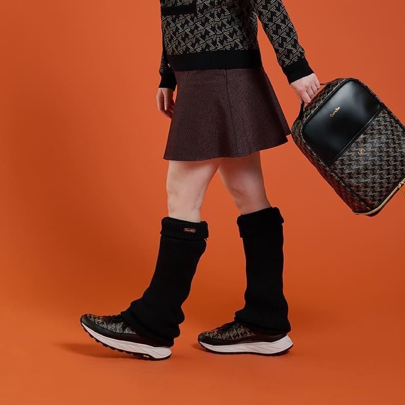 ニットレッグウォーマー ブラック | Resurrection