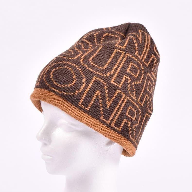 ロゴモノグラムニットビーニー / ブラック×オフホワイト BE34KNCAP01 ロゴモノグラムニットビーニー / ブラック×オフホワイト