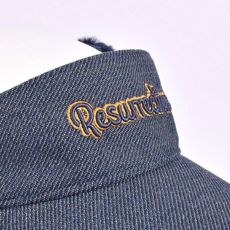 ボアイヤーマフサンバイザー(ツイーディー) ネイビーブルー