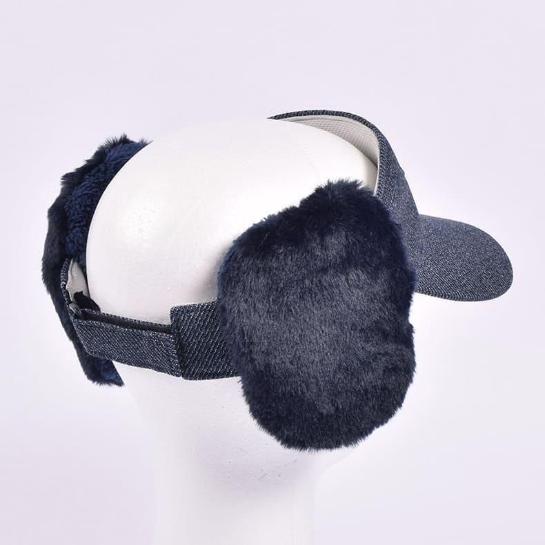 ボアイヤーマフサンバイザー(ツイーディー) /ネイビーブルー BE34SV03 ボアイヤーマフサンバイザー(ツイーディー) ネイビーブルー