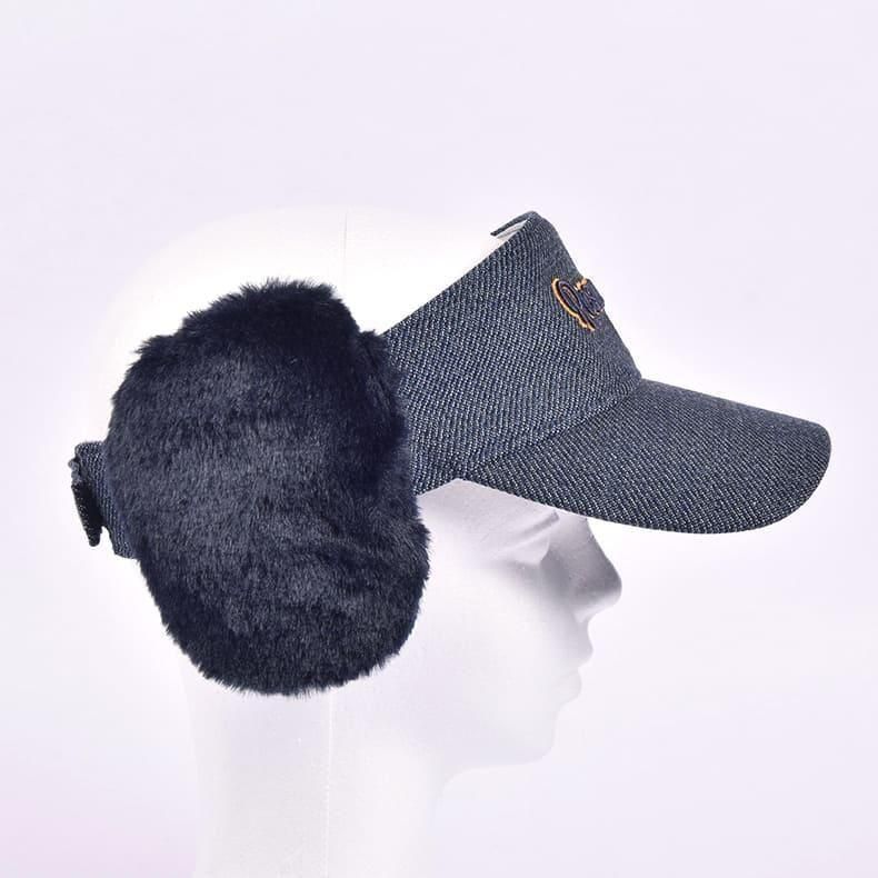 ボアイヤーマフサンバイザー(ツイーディー) /ネイビーブルー BE34SV03 ボアイヤーマフサンバイザー(ツイーディー) ネイビーブルー