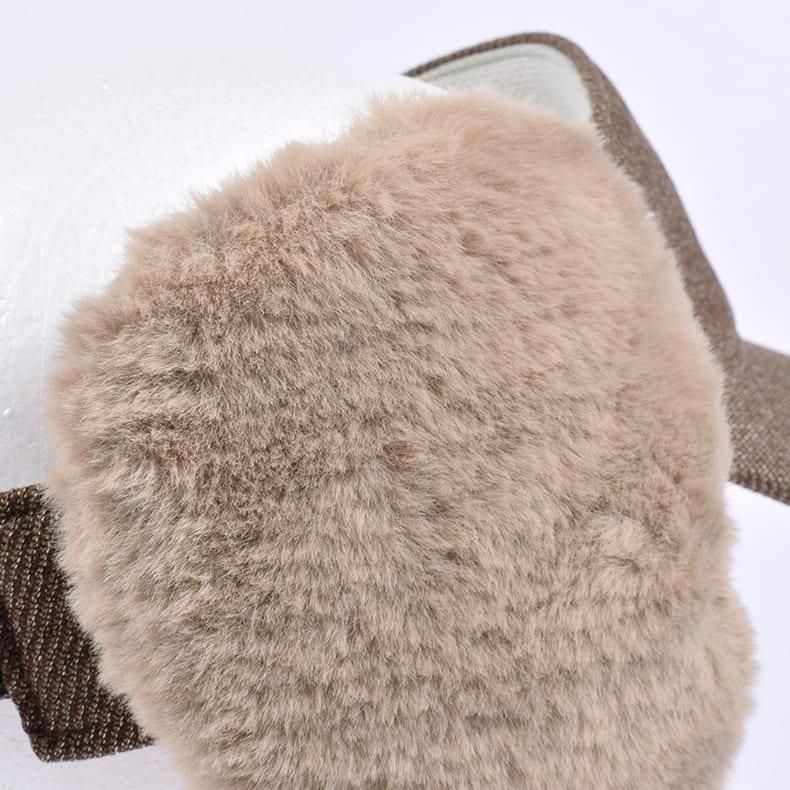 ボアイヤーマフサンバイザー(ツイーディー) キャメルブラウン