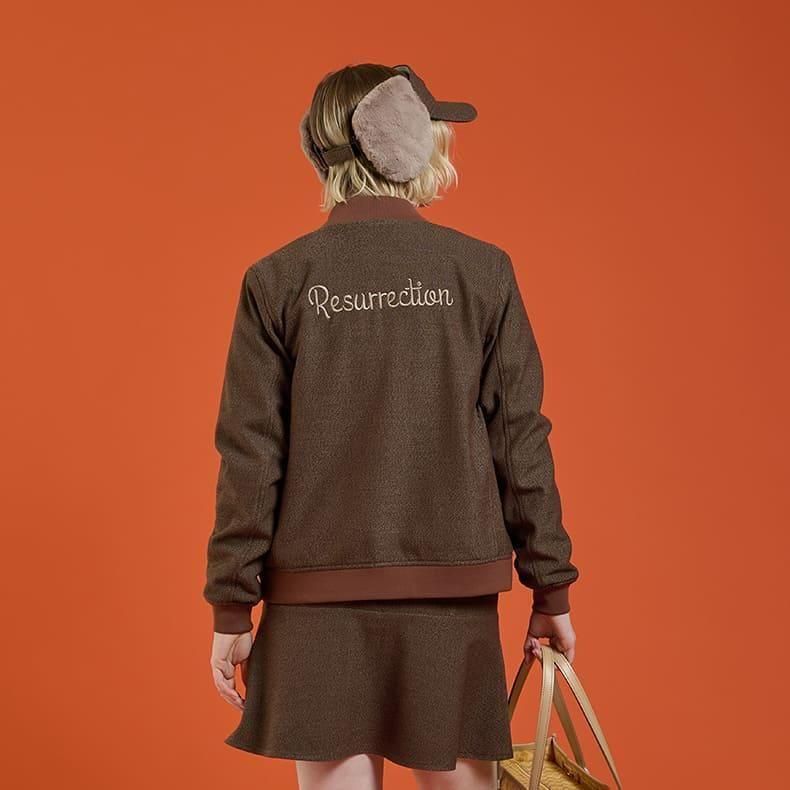 ボアイヤーマフサンバイザー(ツイーディー) キャメルブラウン