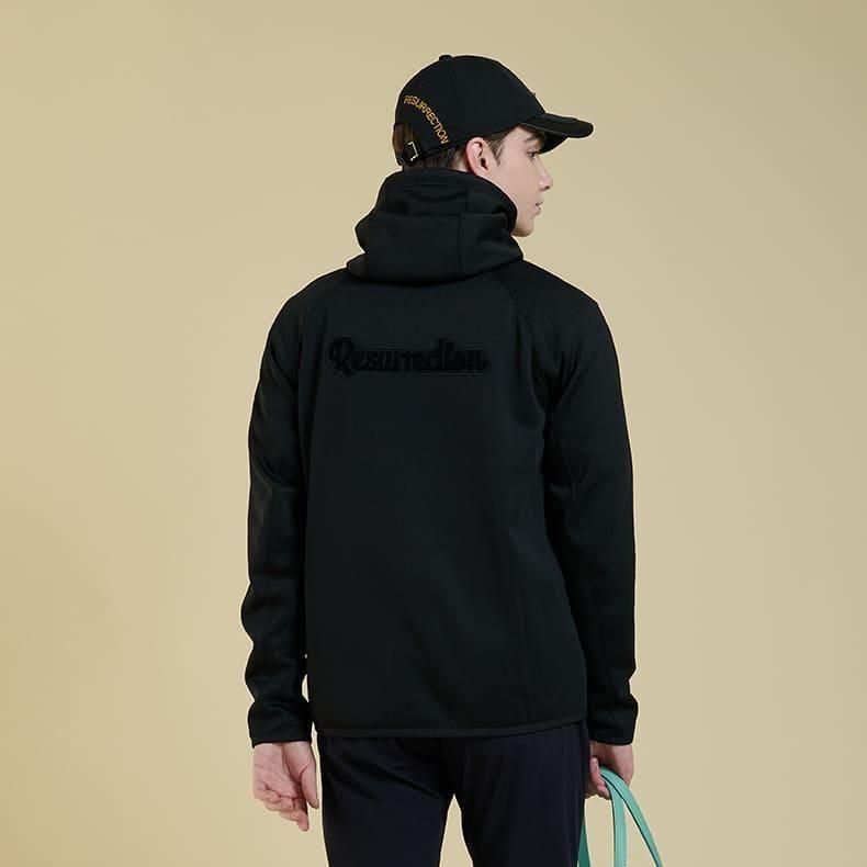メンズ ブラッシュロゴジップアップパーカー ブラック
