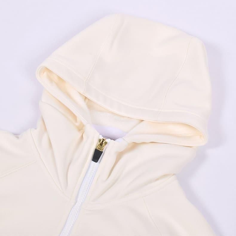 メンズ ブラッシュロゴジップアップパーカー オフホワイト