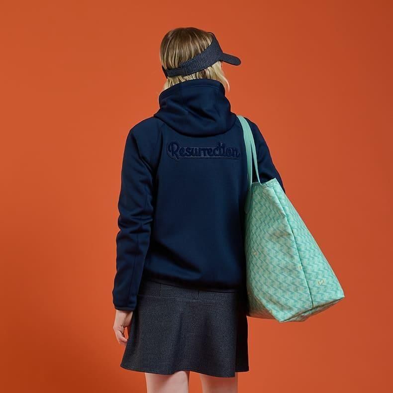 ウィメンズ ブラッシュロゴジップアップパーカー ネイビー