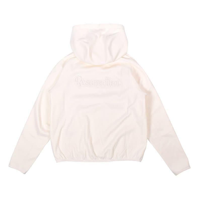 ウィメンズ ブラッシュロゴジップアップパーカー オフホワイト