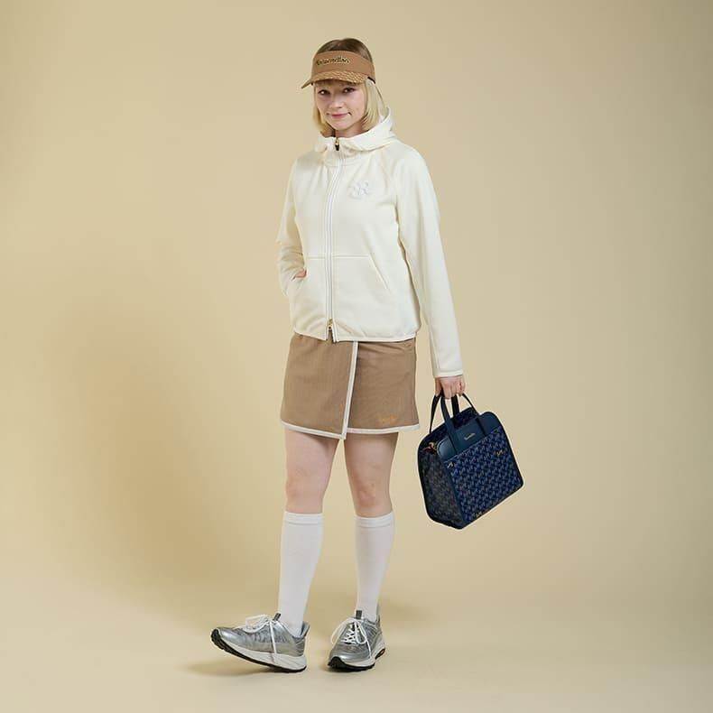 ウィメンズ ブラッシュロゴジップアップパーカー オフホワイト