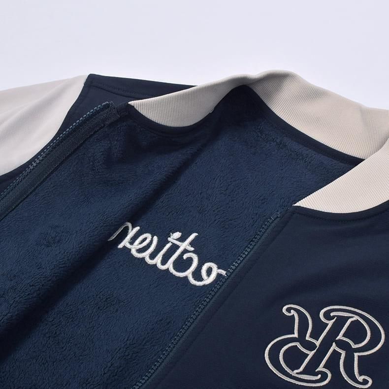 メンズ 2トーンウォームブルゾン ネイビー×ライトグレー