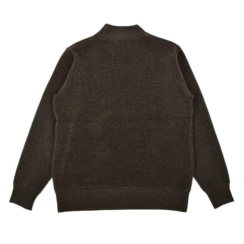 メンズ エアシャットモールヤーンハイネックニット カーキ