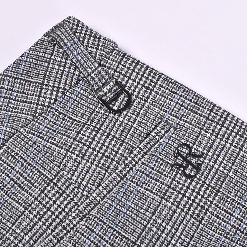 メンズ ウォームチェックロングパンツ グレー | Resurrection