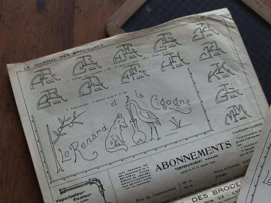 LA SEMAINE DE SUZETTE フランス古い女の子向けの新聞 フランスの刺繍新聞 2枚セット （LE JOURNAL DES BRODEUSES）