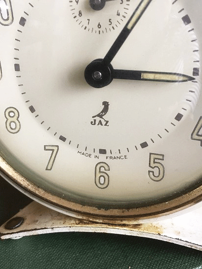 フランス JAZ クリーム色の目覚まし時計