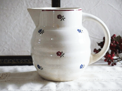 DIGOIN　アンティーク 小花の陶器ジャグ