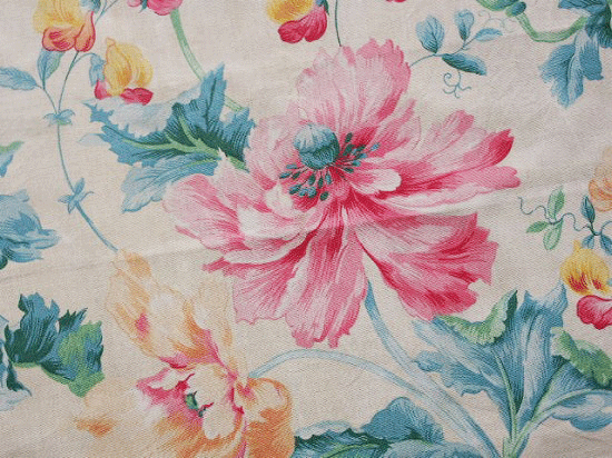 フランス アンティーク布(ベージュの花柄) フランス アンティーク布(ベージュの花柄)