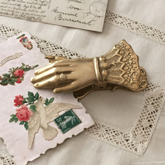 フランスアンティーク | 真鍮製 アンティーククリップ（貴婦人の手