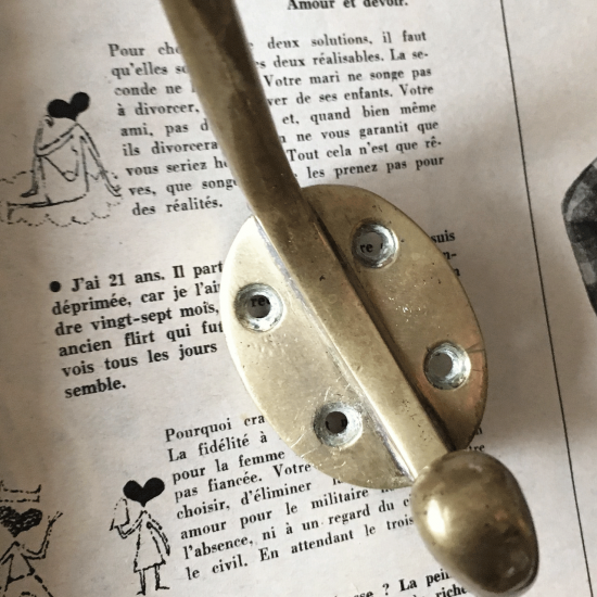 フランス 真鍮製 アンティークフック 