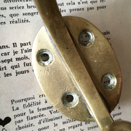 フランス 真鍮製 アンティークフック 