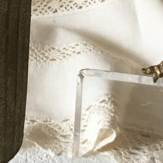 フランスアンティーク ベベル（面取り）ガラスとリボン装飾のフォトフレーム 