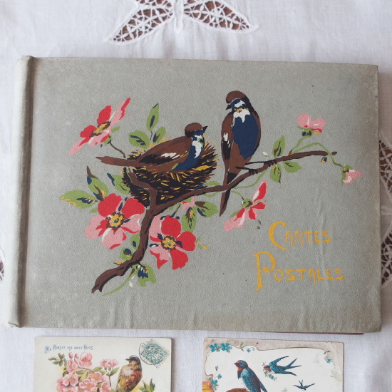 フランスアンティーク | 鳥とお花のポストカードアルバム（鳥のポスト