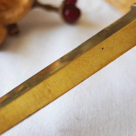 フランスアンティーク 鳥のモチーフ 真鍮製ペーパーナイフ（サイン入り）