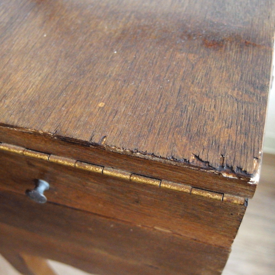 フランスアンティーク 木製 脚付き ソーイングボックス 収納家具