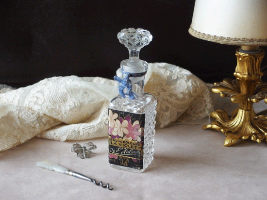 アンティーク 香水瓶 | フランスアンティーク すみれのラベル付き 香水
