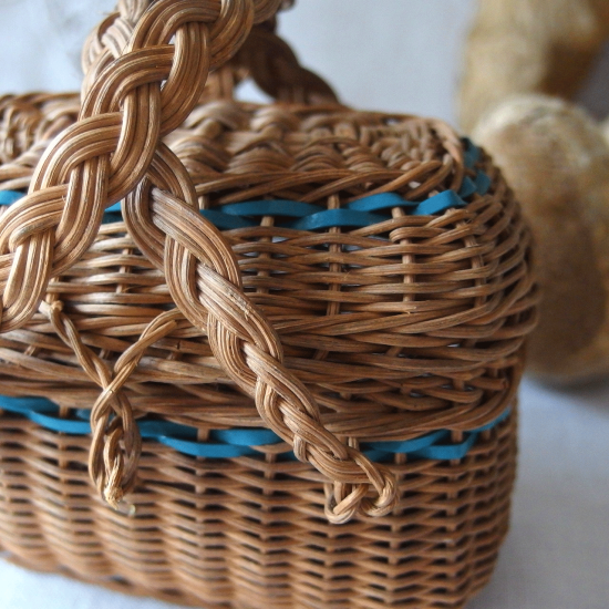 アンティーク バスケット パニエ | フランス ドールパニエ ２色の籐製 