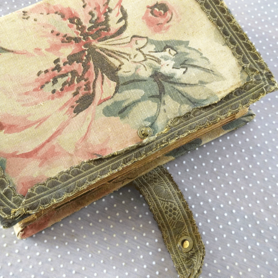 フランスアンティーク お花のカルトナージュ 蛇腹のファイル カードホルダー