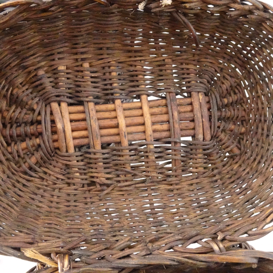 フランスアンティーク 19世紀 小さなパニエ 蓋付き 籐のバスケット 子供用 ドール用