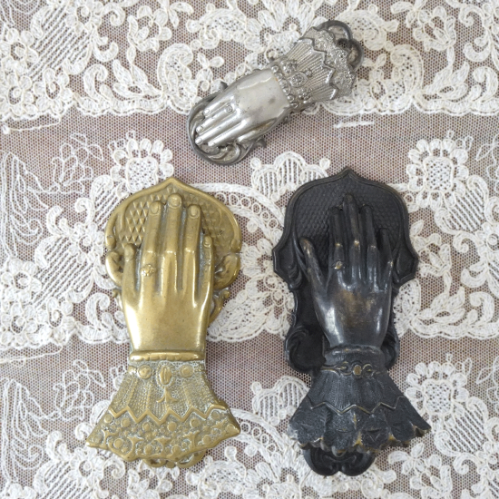 フランスアンティーク 真鍮製 貴婦人の手のクリップ 13cm 