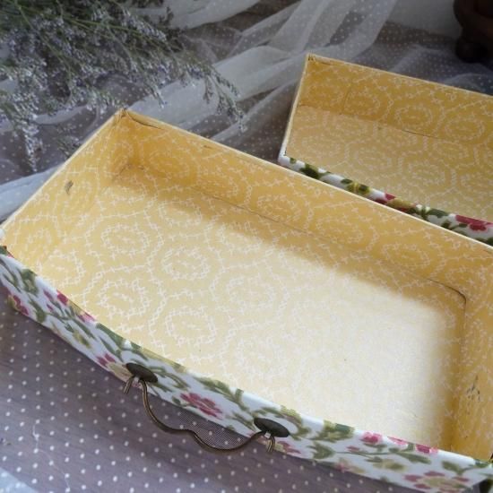 アンティークカルトナージュ　引き出し付BOX アンティーク カルトナージュ ボックス | フランスアンティーク