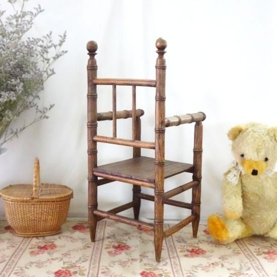 アンティーク ドールチェア | フランス 木製ドールチェア