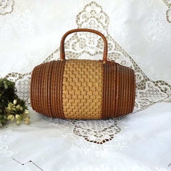 アンティークバスケット | フランス 20世紀初頭 バレル型の