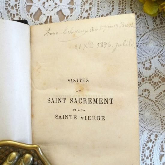 アンティーク 聖書 | フランス19世紀 黒いレザーの宗教本 聖体