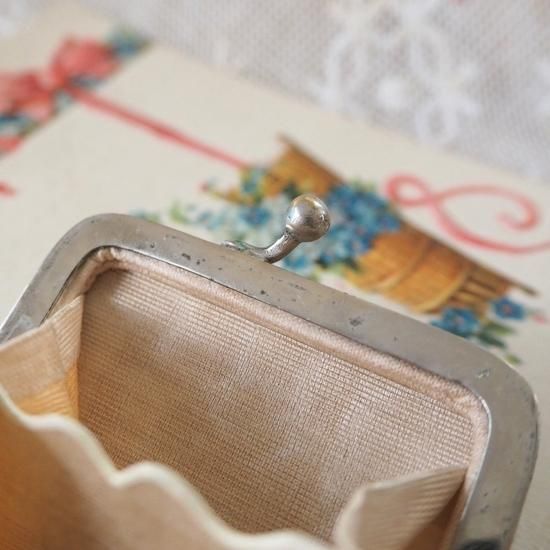 コインパース　1800年代中頃　フランス　クロシェ編み　金具はどんぐり コインパース 1800年代中頃 フランス クロシェ編み 金具はどんぐり