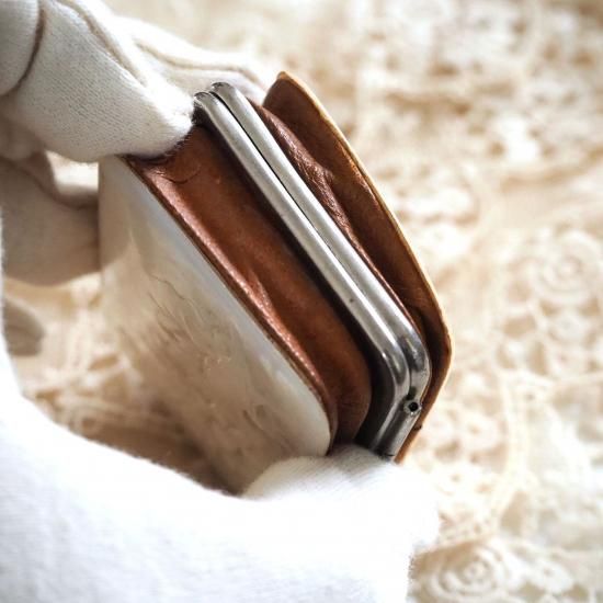 フランスアンティーク マザーオブパール パース ケース 花柄 彫刻