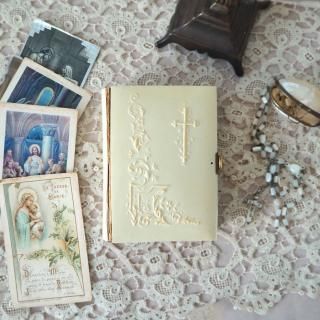 100 ％品質保証 フランス アンティーク 祈祷書 19世紀 ホーリー 挿画 セルロイド 洋書