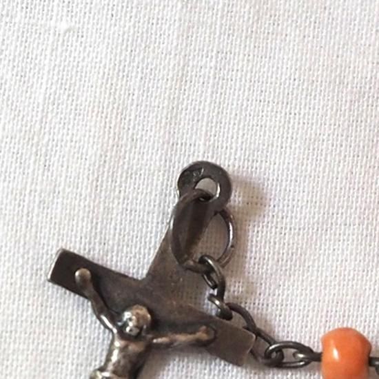 アンティーク ロザリオ | フランス ドール用ロザリオとレザーケースの