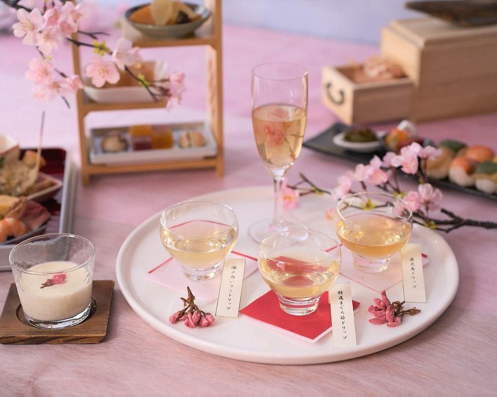 さくら舞う、だしのアフタヌーンティー - のむ天然おだし 雅結寿