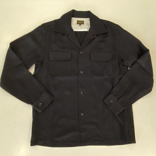 The Groovin High Box Rayon Long Sleeves Shirt Black - Tutti