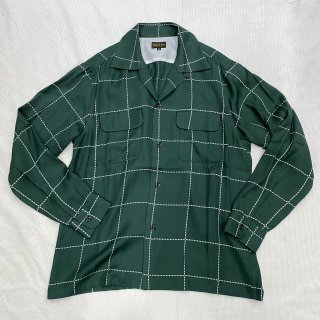 A365  Rayon L/S Shirt Check Green