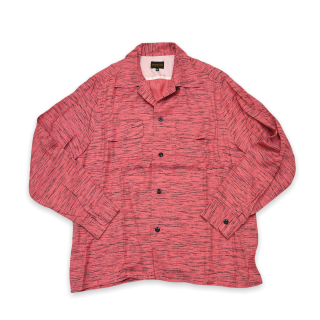 A412  1950's Style Rayon L/S Shirt Pink