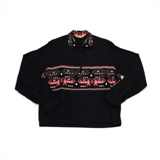 S543 Rayon Pullover Shirt Devil Dog Black