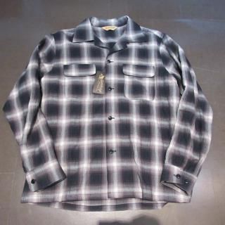  250133  50s  L/S Shirt Ombre Check Black&Brown
