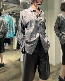 80s jacquard shirts silver